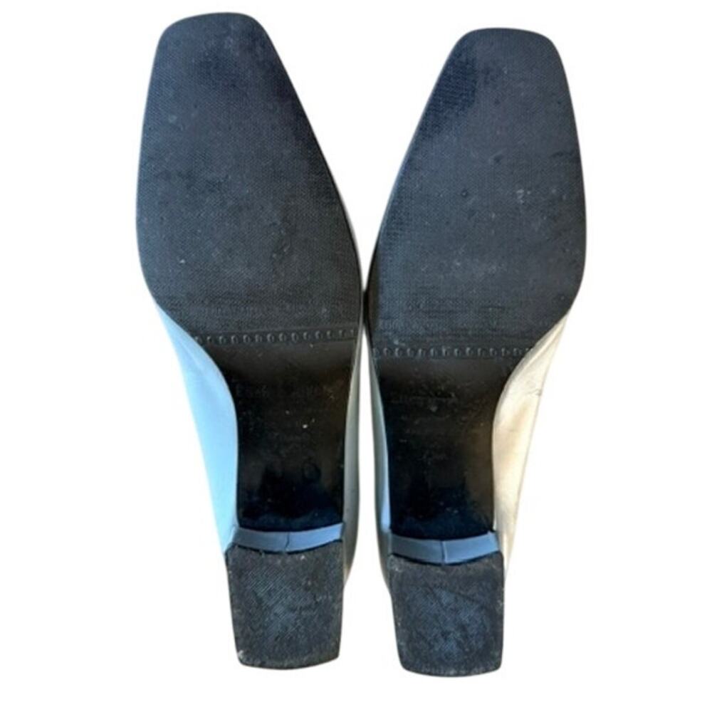 Etienne Aigner Montecarlo Leather Pumps Blue Block Heel Shoes Women's 7.5M Spain - Picture 9 of 10